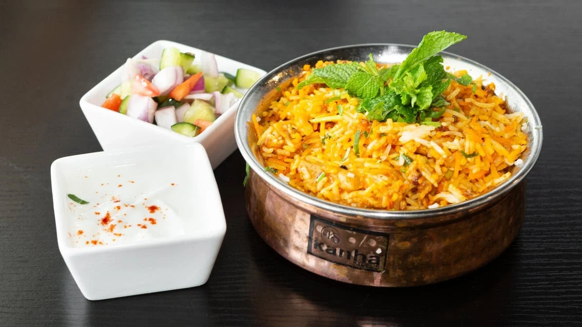 A biryani served at Raj's Corner